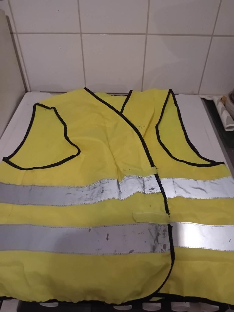 fluo geel hesje large, Gebruikt, Kinderen, Ophalen of Verzenden, L