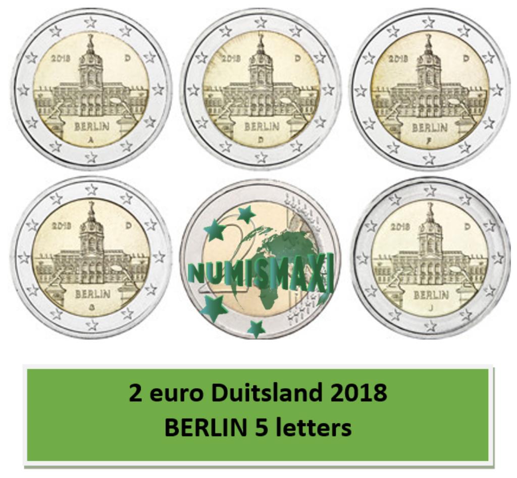 2 euros Allemagne 2018 Berlin 5 lettres, Enlèvement ou Envoi, Allemagne, 2 euros