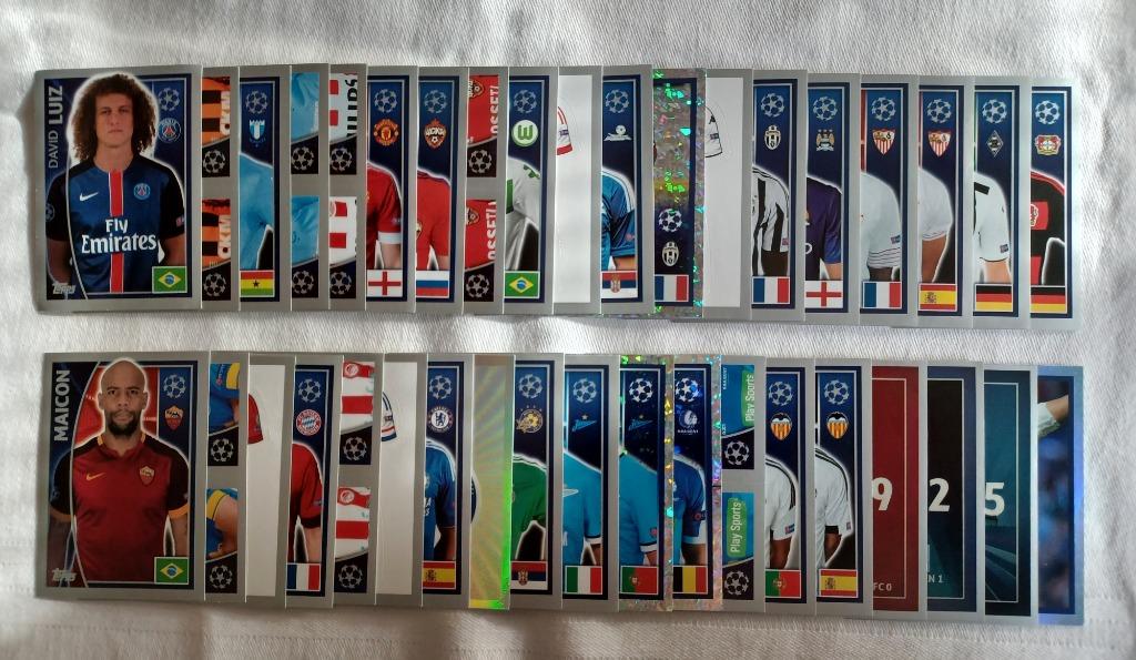 33 UEFA Champions League 2015-2016 Topps stickers, Ophalen of Verzenden, Zo goed als nieuw, Meerdere stickers