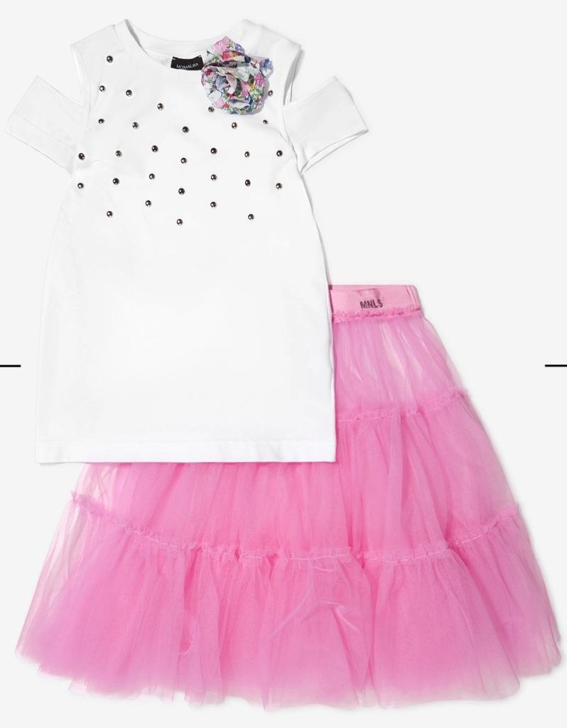 Nieuwe communie/feest kleding set rok + blousse Monnalisa, Kinderen en Baby's, Kinderkleding | Maat 164, Meisje, Nieuw, Ophalen of Verzenden
