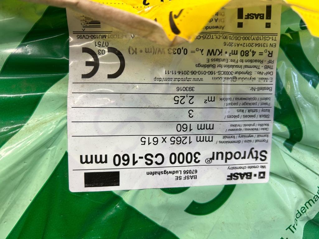 2 nieuwe pakken BASF styrodur 3000 CS-160 mm, Neuf, Isolation de sol, Enlèvement, Autres matériaux