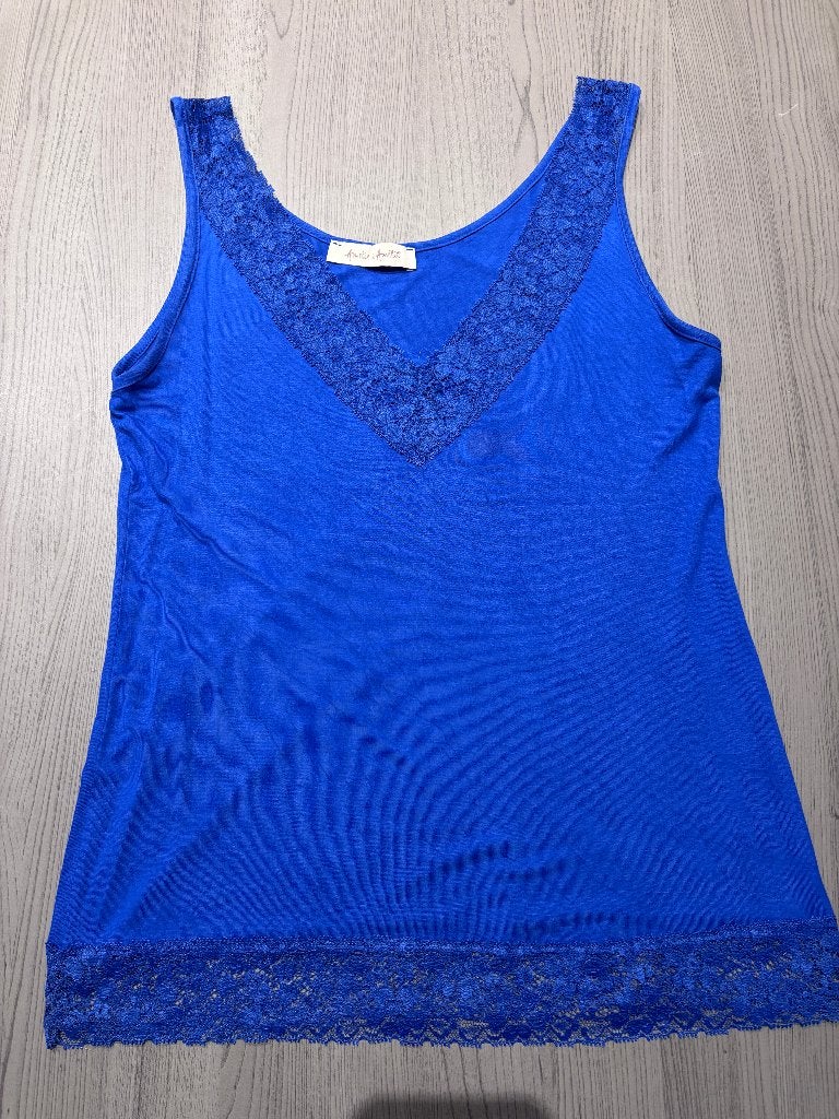 Amelie& Amelie blauw strech topje in goede st L/XL, Vêtements | Femmes, Sans manches, Enlèvement ou Envoi, AMELIE & AMELIE, Porté