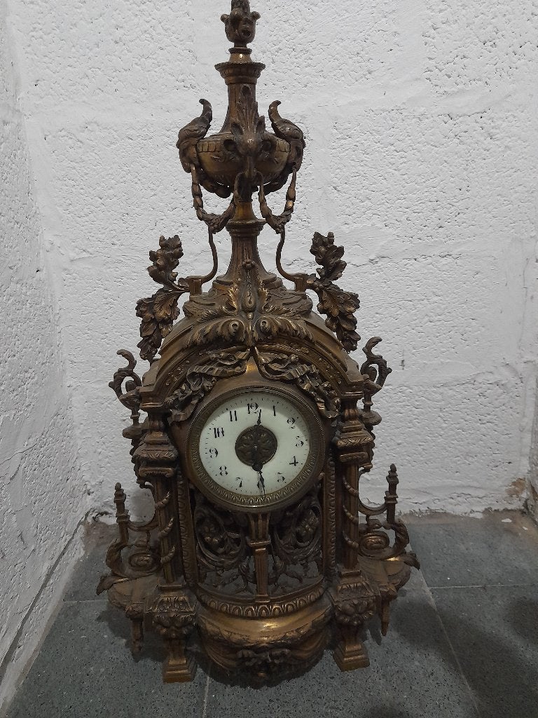 horloge et deux chandeliers en bronze, Antiquités & Art, Enlèvement