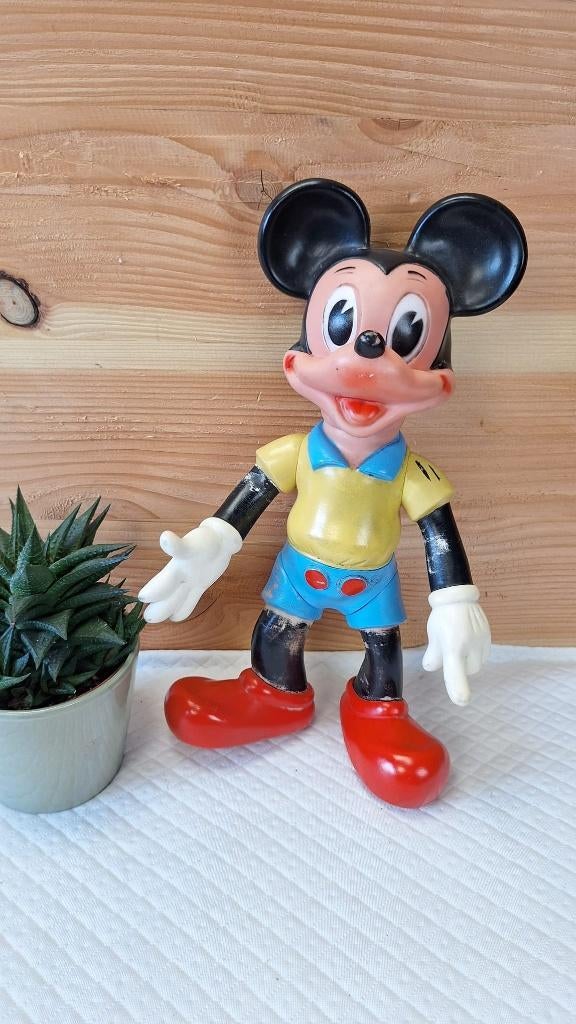 Vintage Mickey Mouse: Walt Disney, Ledra Plastic, Italy, Verzamelen, Ophalen of Verzenden, Mickey Mouse, Gebruikt, Beeldje of Figuurtje