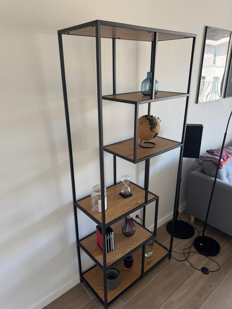 Stalen rek met houten leggers, Ophalen, Zo goed als nieuw