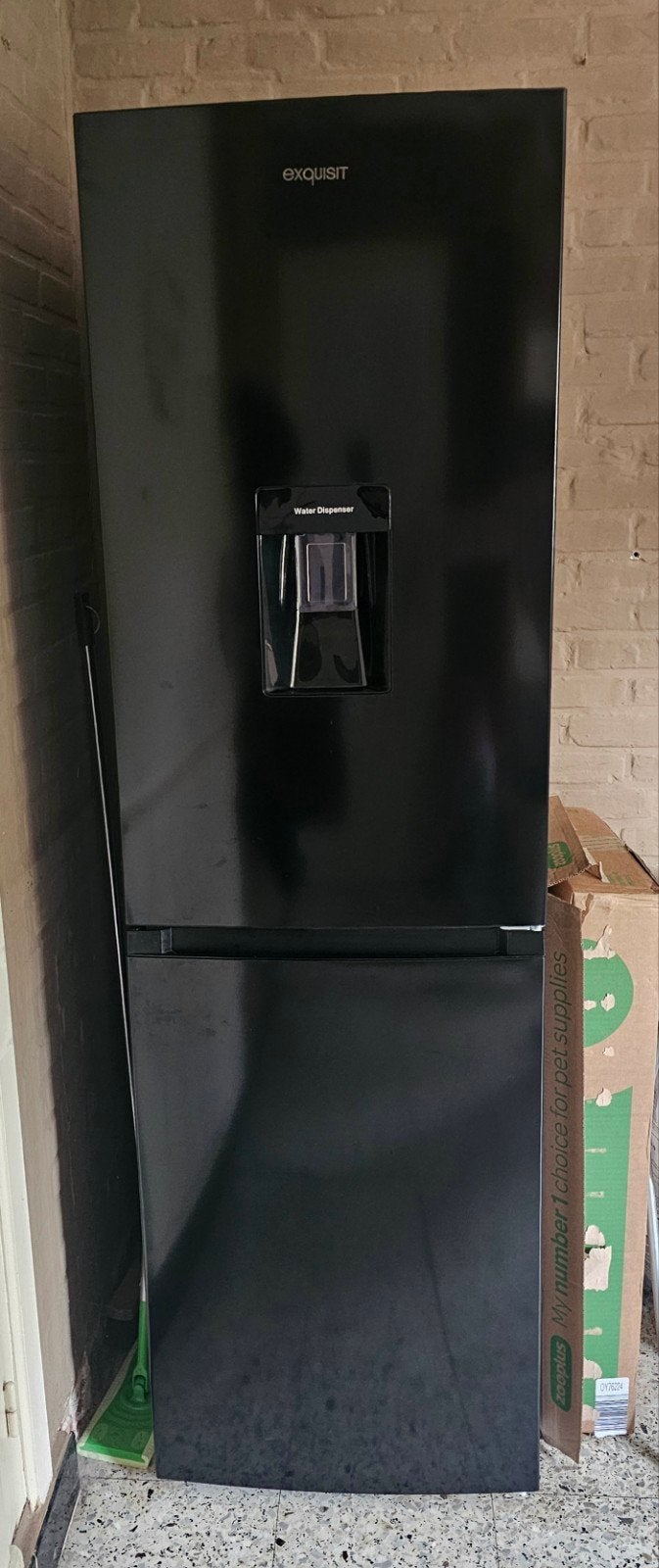 Koelkast diepvries combinatie No Frost zwart als nieuw, Elektronische apparatuur, Ophalen, 200 liter of meer, Met aparte vriezer