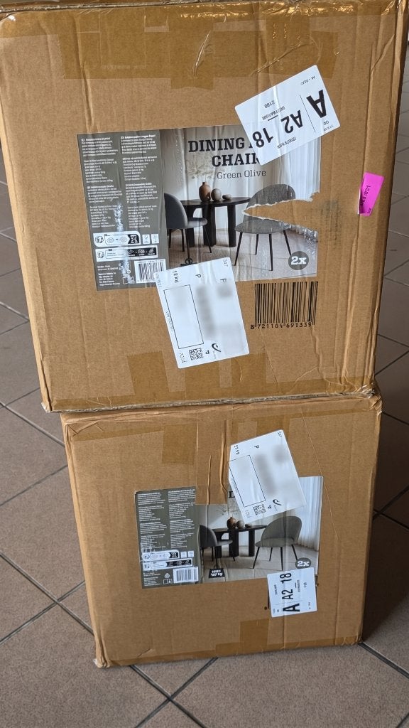 NIEUW IN DE DOOS! Set van 4 Eetkamerstoelen, Ophalen, Japandi, Twee, Overige kleuren