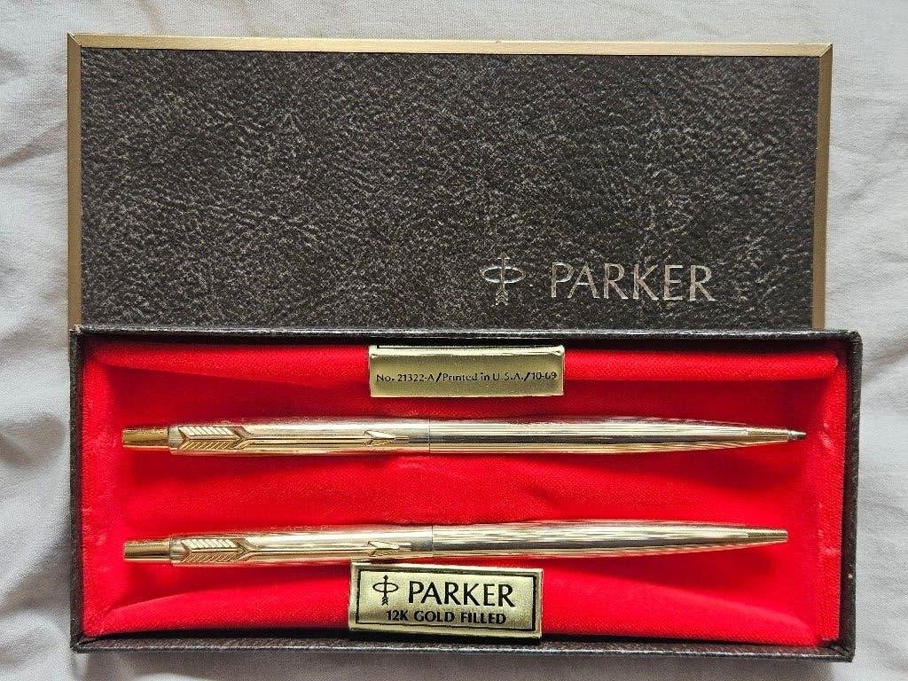 Vintage Parker Classic 12K gold filled pennenset 1969, Ophalen of Verzenden, Zo goed als nieuw