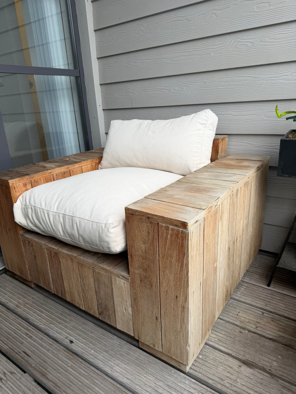 Fauteuil de terrasse en bois - excellent état, Tuin en Terras, Tuinstoelen, Gebruikt, Hout, Ophalen
