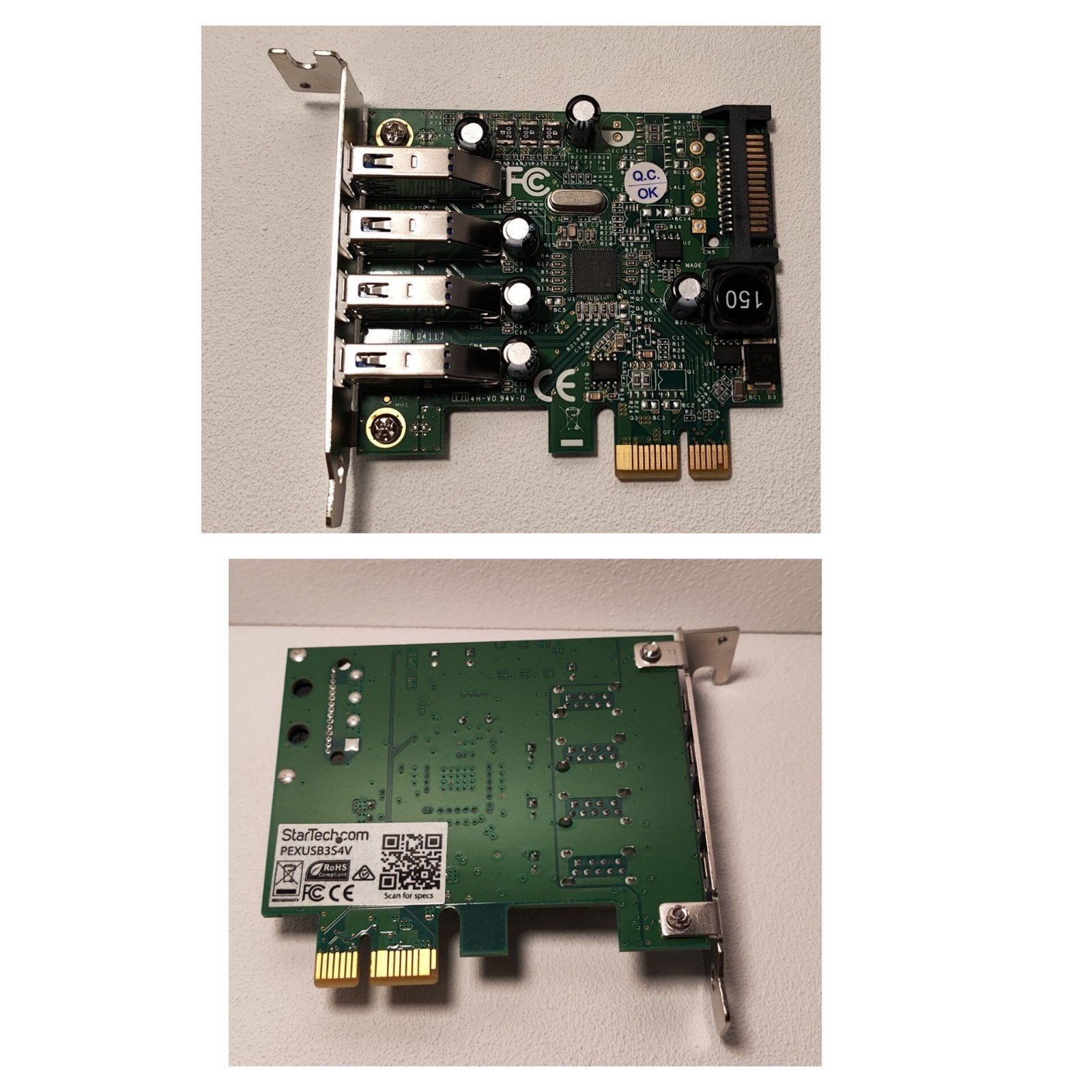 low profile USB 3.0 4-poorts PCI Express-controllerkaart, Computers en Software, Ophalen of Verzenden, Zo goed als nieuw, Intern