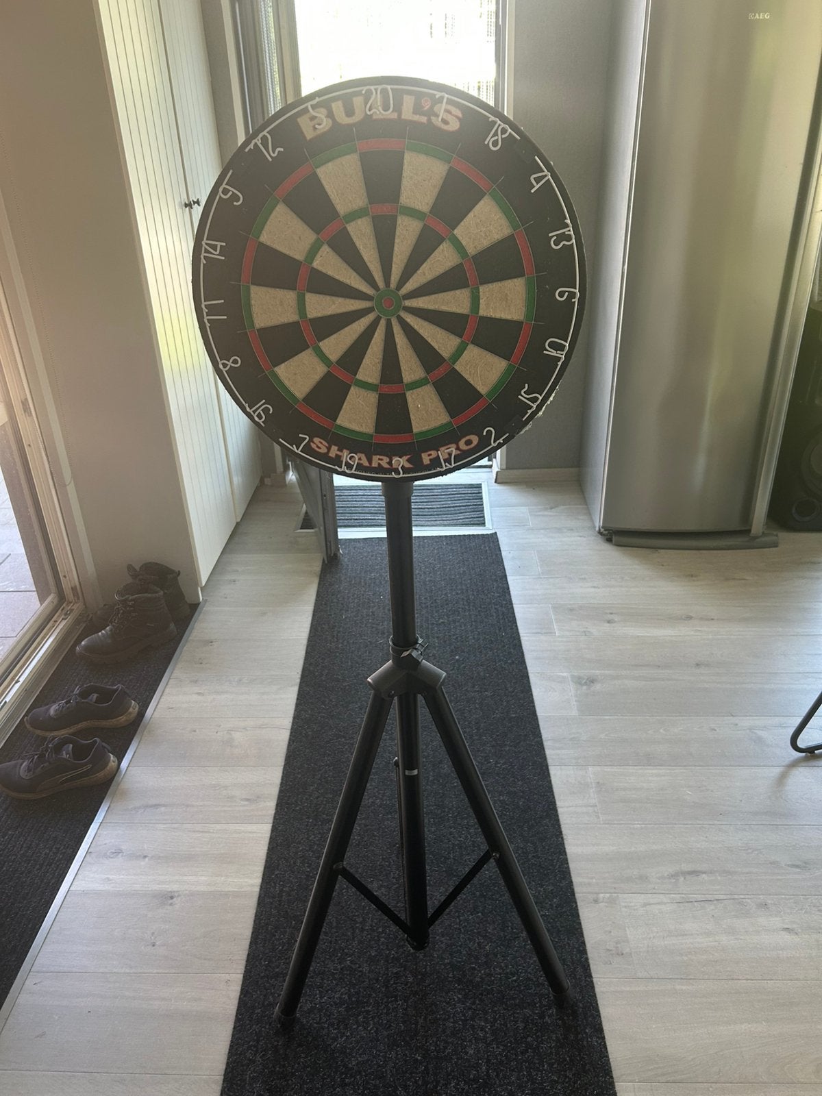 Dartsboard en darts staander, Sport en Fitness, Darts, Ophalen, Zo goed als nieuw