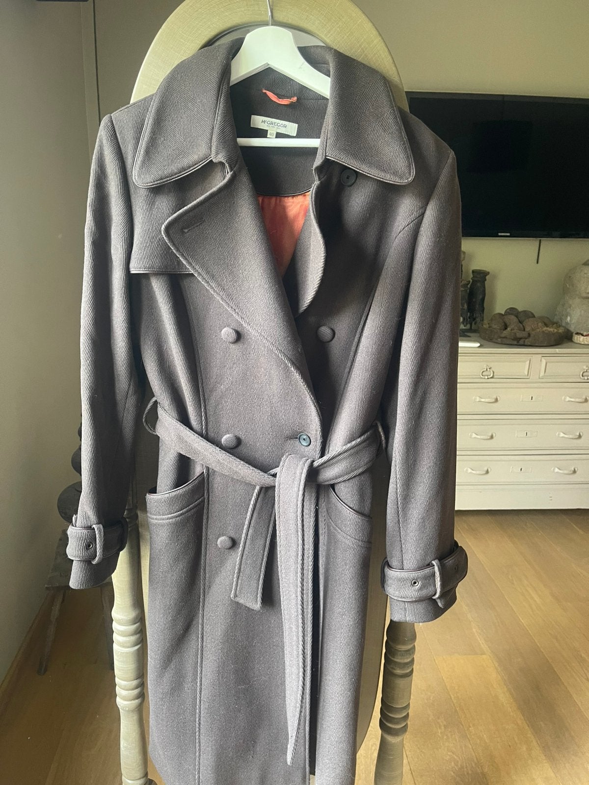 Prachtige bruine lange jas van Mc Gregor. M 40, Kleding | Dames, Jassen | Winter, Ophalen of Verzenden, Zo goed als nieuw
