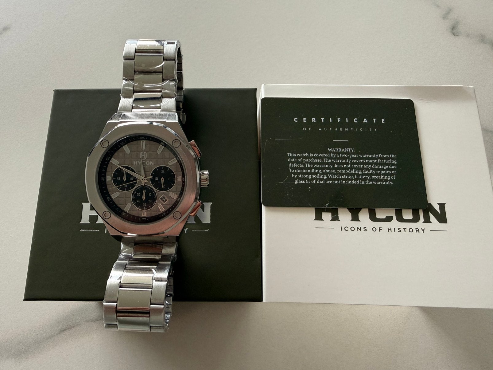 Montre Hyçon Atlas pour homme, Enlèvement ou Envoi, Neuf, Argent