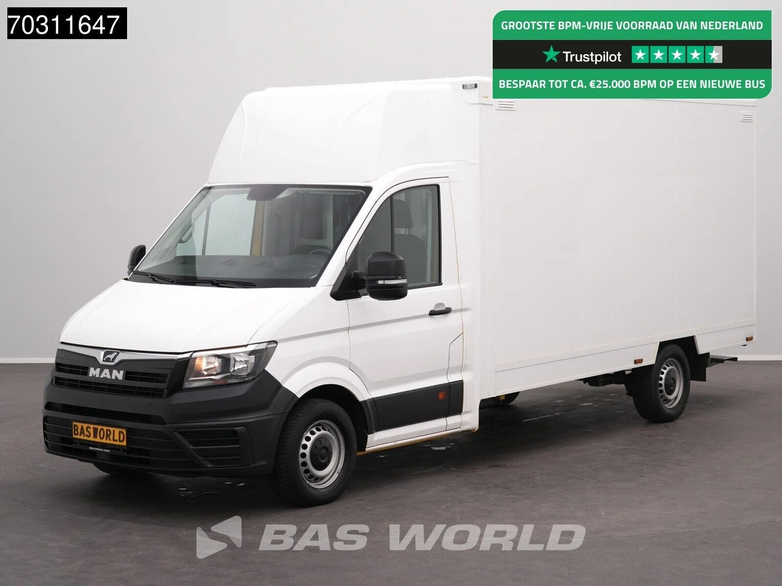 MAN TGE 3.100 433cm Bakwagen Achterdeuren Zijdeur Camera Eur, 75 kW, Achat, Euro 6, Entreprise