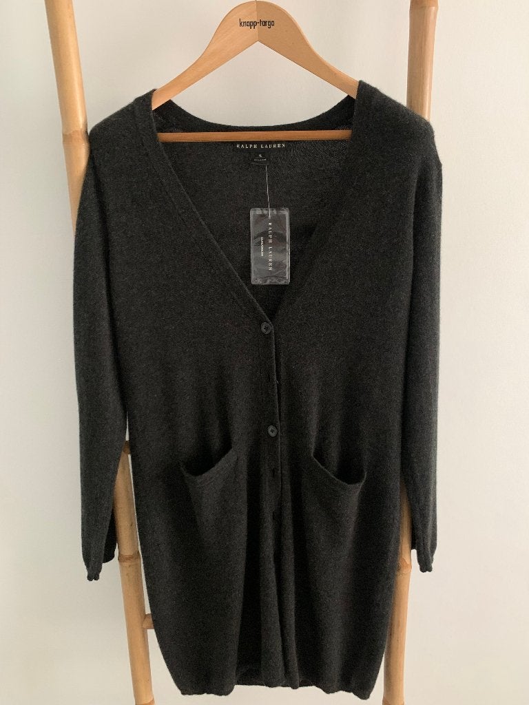 *RALPH LAUREN black label cashmere gilet maat XL*Nieuw!, Kleding | Dames, Verzenden, Nieuw, Maat 46/48 (XL) of groter, Grijs