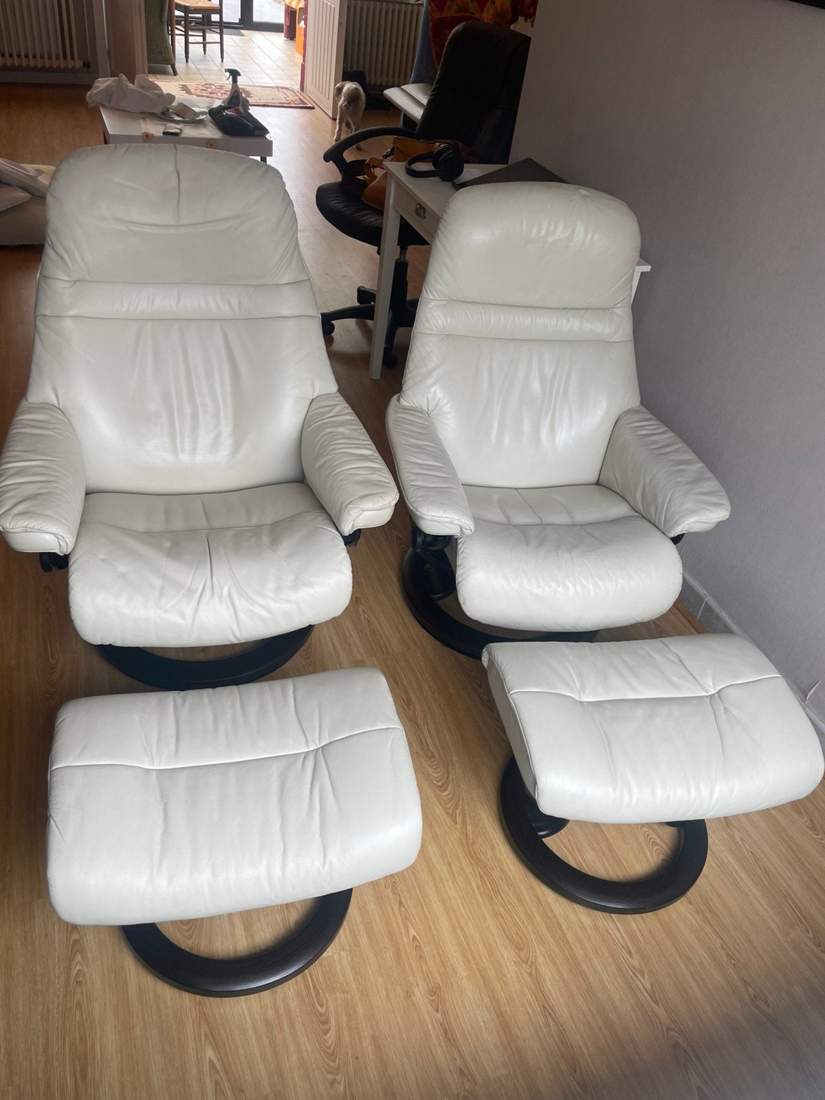 Stressless lederen relaxzetel, Huis en Inrichting, Fauteuils, Ophalen, Zo goed als nieuw
