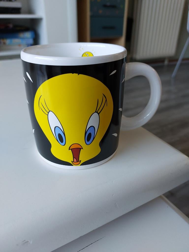 Looney Tunes Tweety mok. Van Warner Bros 1998. Goede staat, Ophalen, Looney Tunes, Gebruikt, Gebruiksvoorwerp