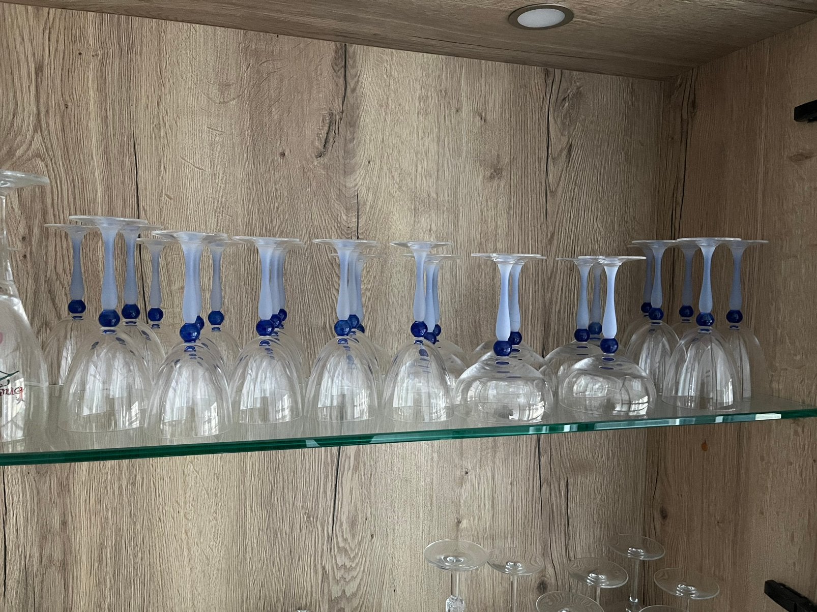 Set van 27 decoratieve glazen met blauwe steel, Ophalen, Zo goed als nieuw