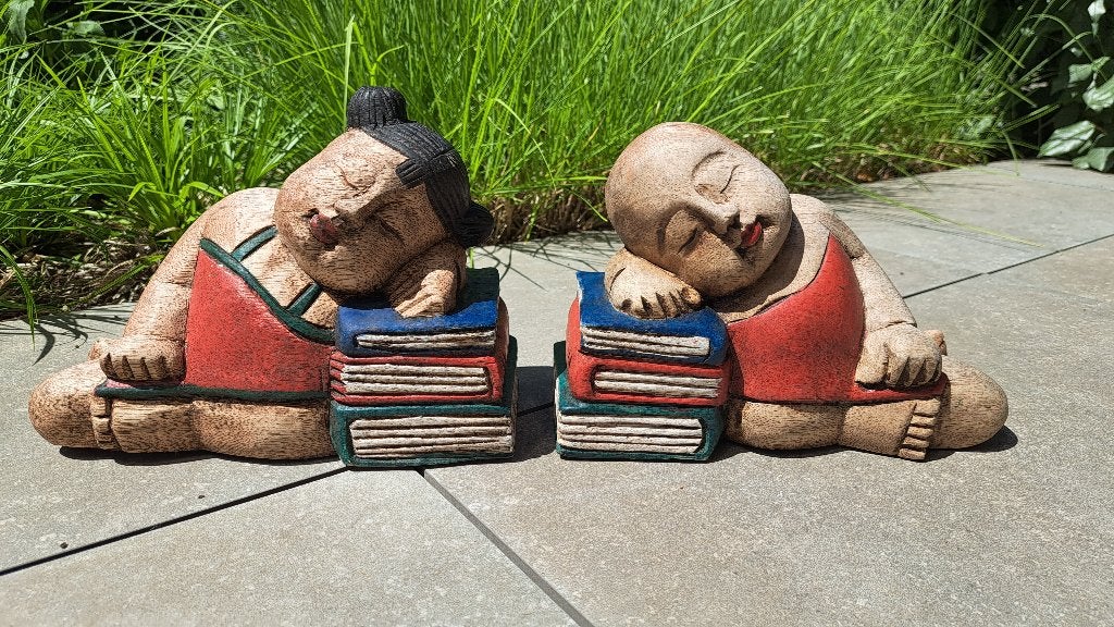 Prachtige Vintage Aziatische Boekensteunen / Beeldjes – Hout, Ophalen of Verzenden, Zo goed als nieuw, Overige typen