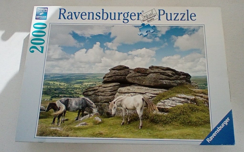 puzzel ravensburger 2000 stukken landschap met paarden, Ophalen, Meer dan 1500 stukjes, Zo goed als nieuw, Legpuzzel