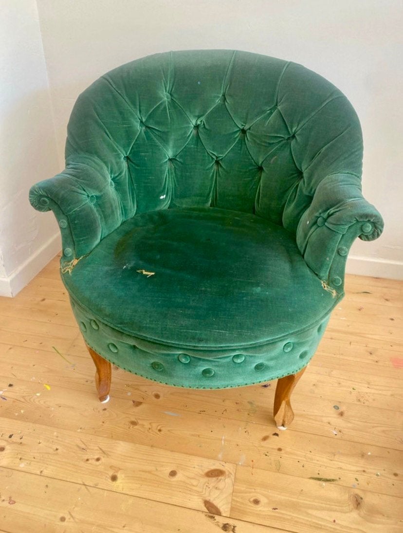 Vintage zitmeubel, Huis en Inrichting, Fauteuils, Ophalen, Gebruikt, Victoriaans, Minder dan 75 cm