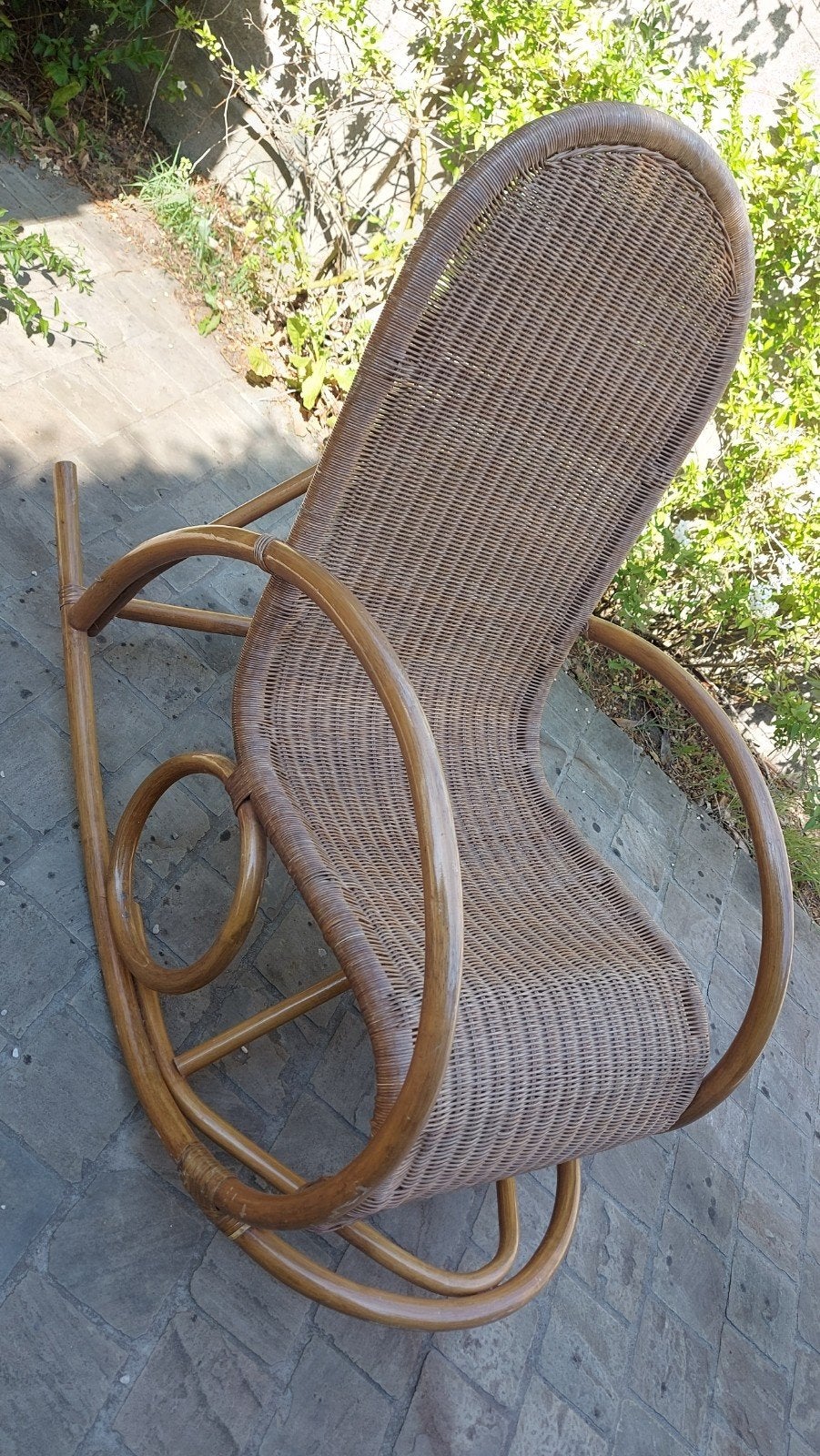 Rieten schommelstoel, Huis en Inrichting, Stoelen, Ophalen