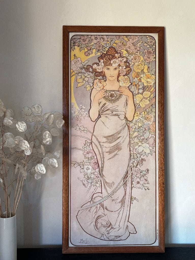 Cadre, décoration murale Jugendstil A. Mucha femme, Maison & Meubles, Accessoires pour la Maison | Décorations murale, 83 cm, Enlèvement