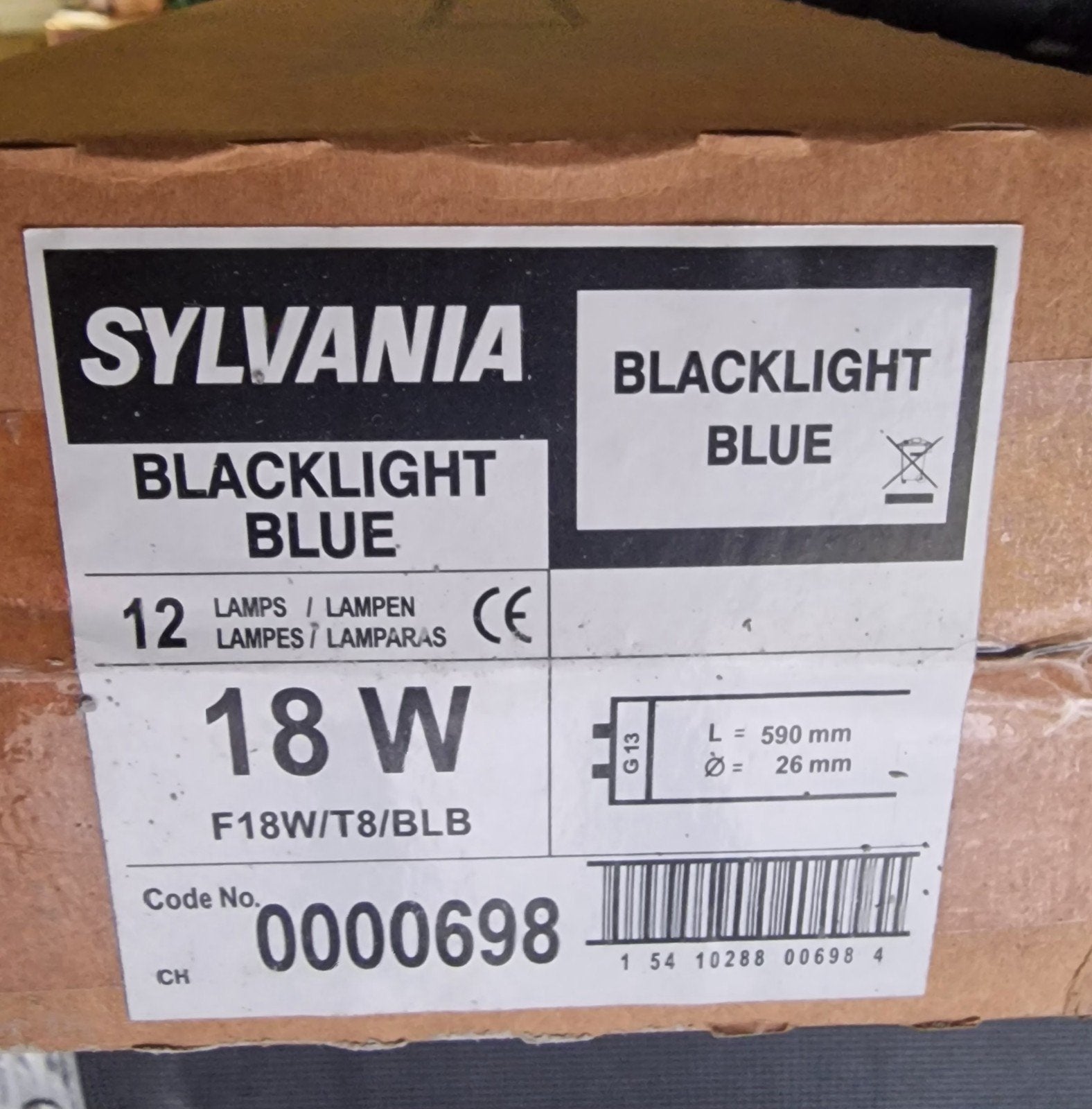 Lot de 12 tubes UV Sylvania Blacklight Blue 18W T8 BLB neufs, Musique & Instruments, Lumières & Lasers, Enlèvement ou Envoi