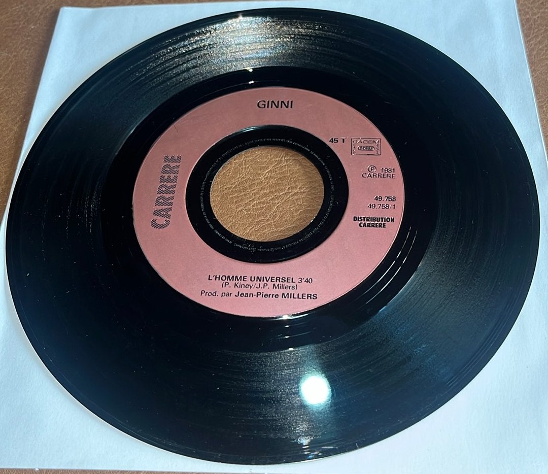 Ginni ‎– L'Homme Universel - 7” vinyl single - FR, Ophalen of Verzenden, Gebruikt, Single