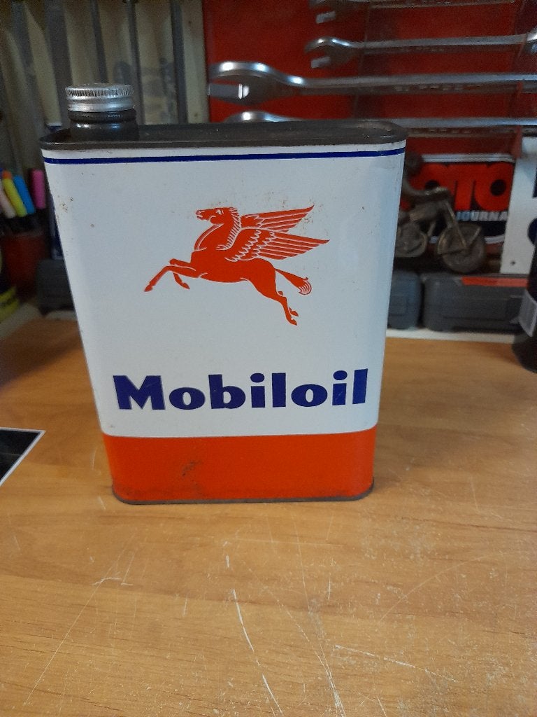 ancien bidon huile vide mobil mobiloil, Collections, Enlèvement ou Envoi, Utilisé, Autres types