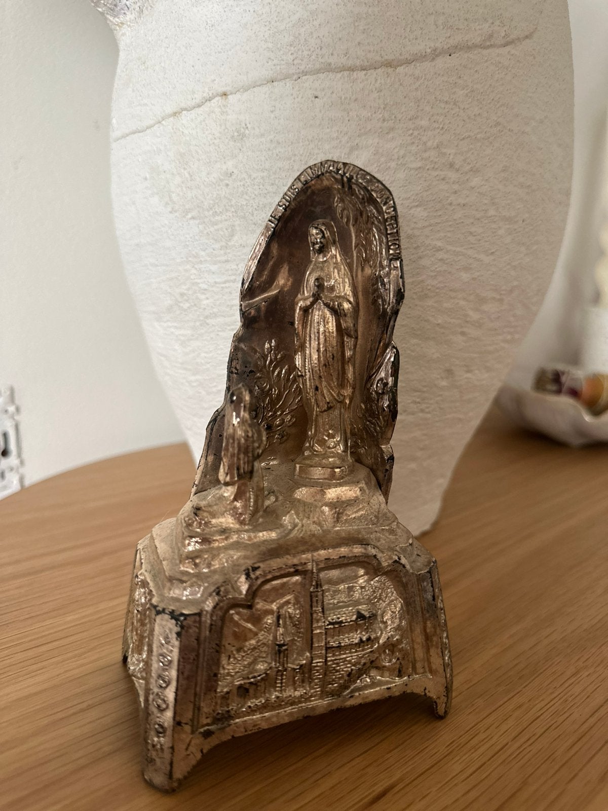 Vintage religieus muziekdoosje – kerkelijk beeld – werkend, Antiek en Kunst, Ophalen of Verzenden