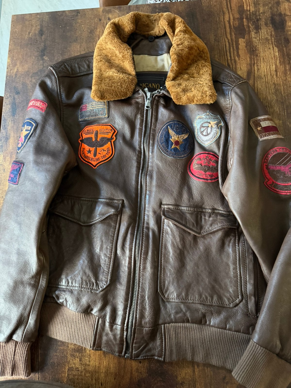 Blouson en cuir aviateur style G-1, Enlèvement, Comme neuf, Taille 56/58 (XL), Brun