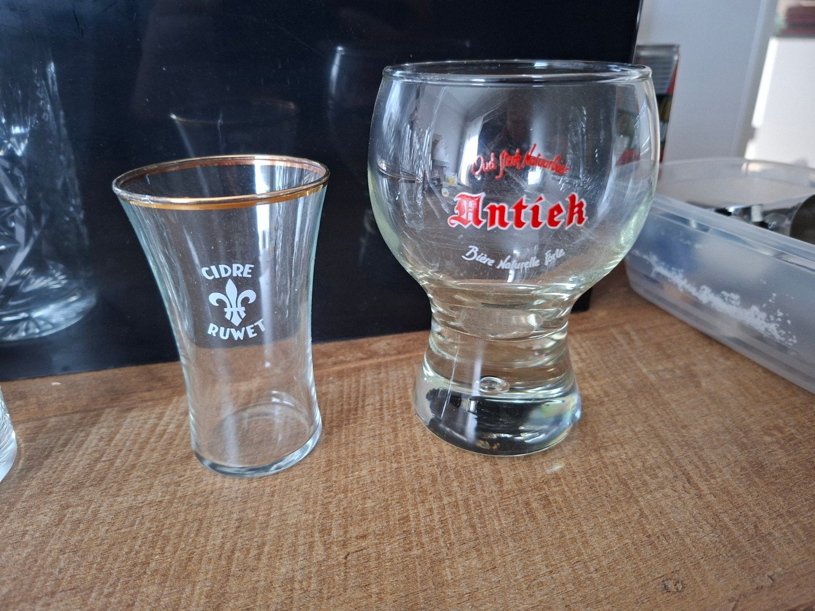 antiek bierglas & klein cider ruwet glas, Ophalen, Nieuw, Bierglas