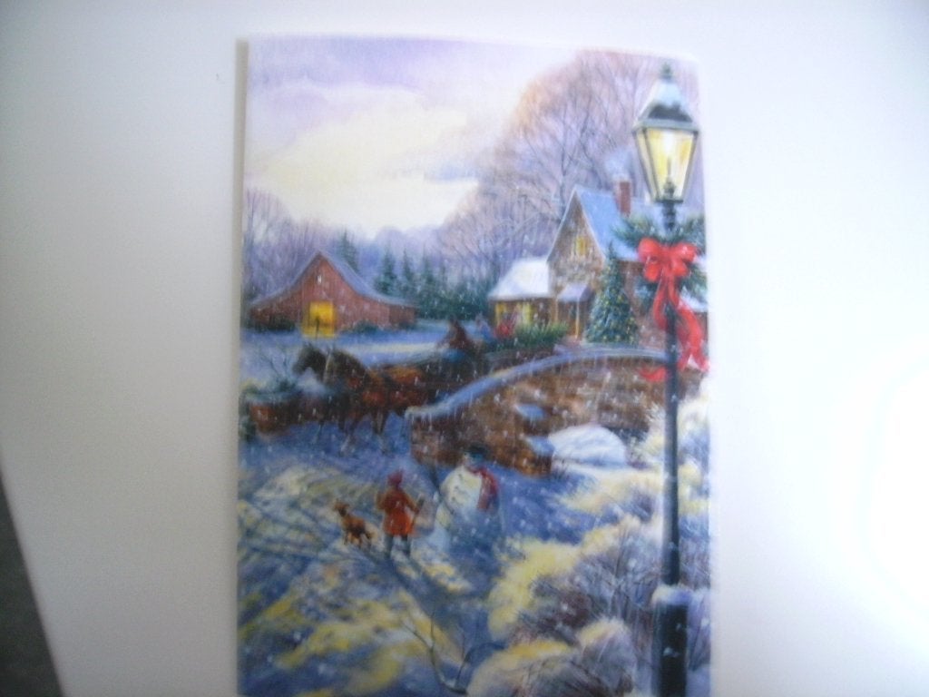 kerstkaart dubbelgeplooide leeg, Diversen, Kerst, Ophalen of Verzenden, Gebruikt