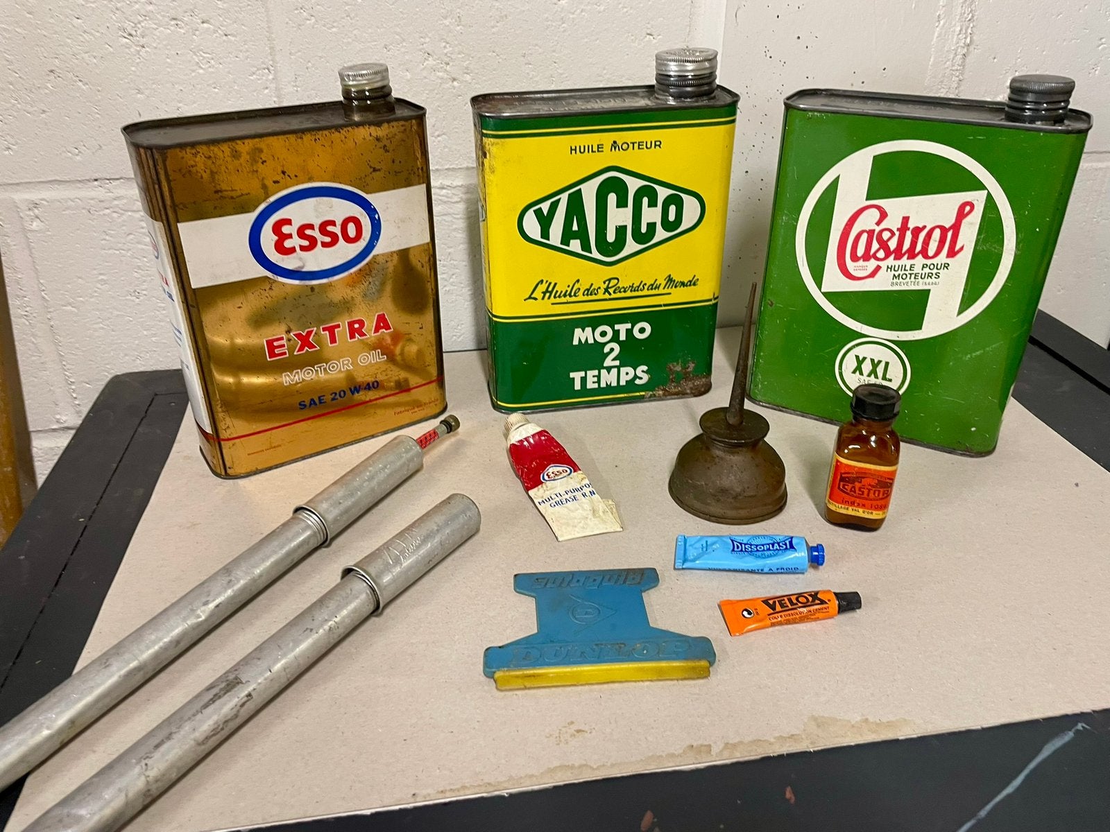Bidons et matos garage Vintage, Enlèvement ou Envoi