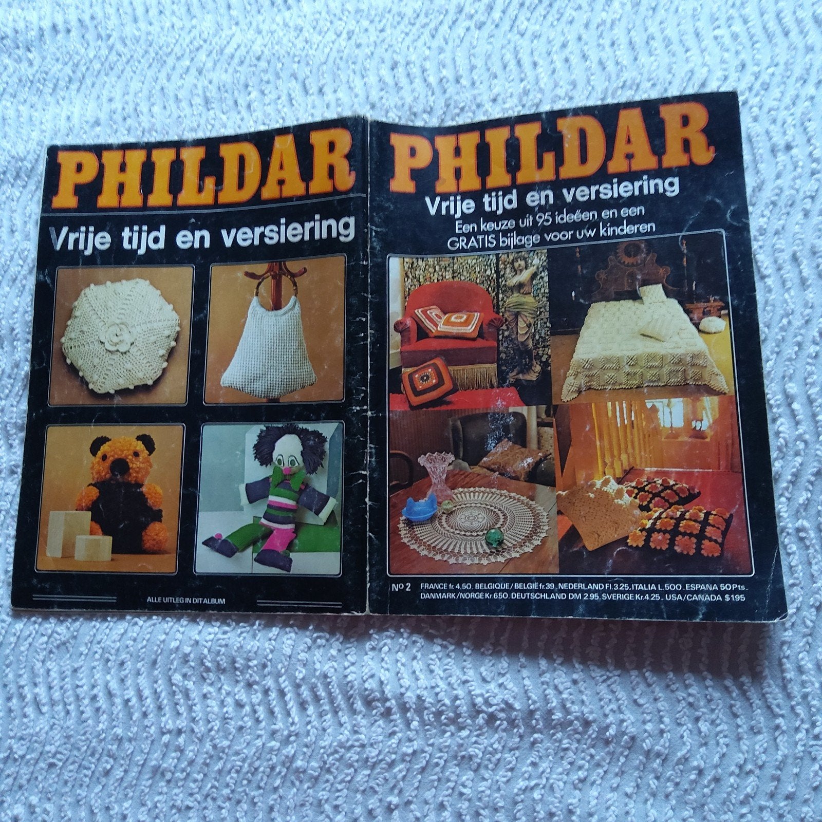 Phildar: vintage vrijetijds-handwerkboek voor decoratie., Ophalen of Verzenden, Gebruikt, Breien of Haken, Patroon of Boek