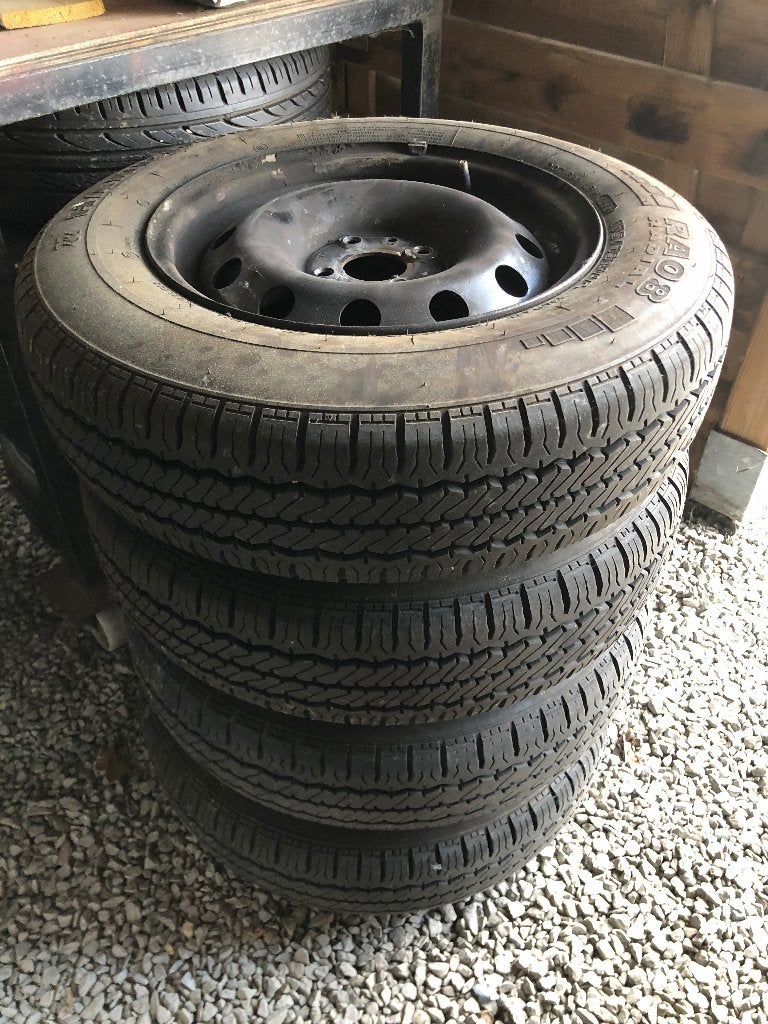 4 stalen velgen fiat met banden 14 duim., Auto-onderdelen, Banden en Velgen, Ophalen, 14 inch, 175 mm, Banden en Velgen