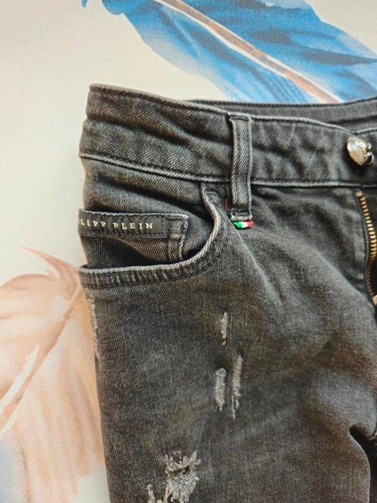 Jeans Philipp Plein, Kleding | Dames, Ophalen of Verzenden, W28 - W29 (confectie 36), Grijs, Gedragen