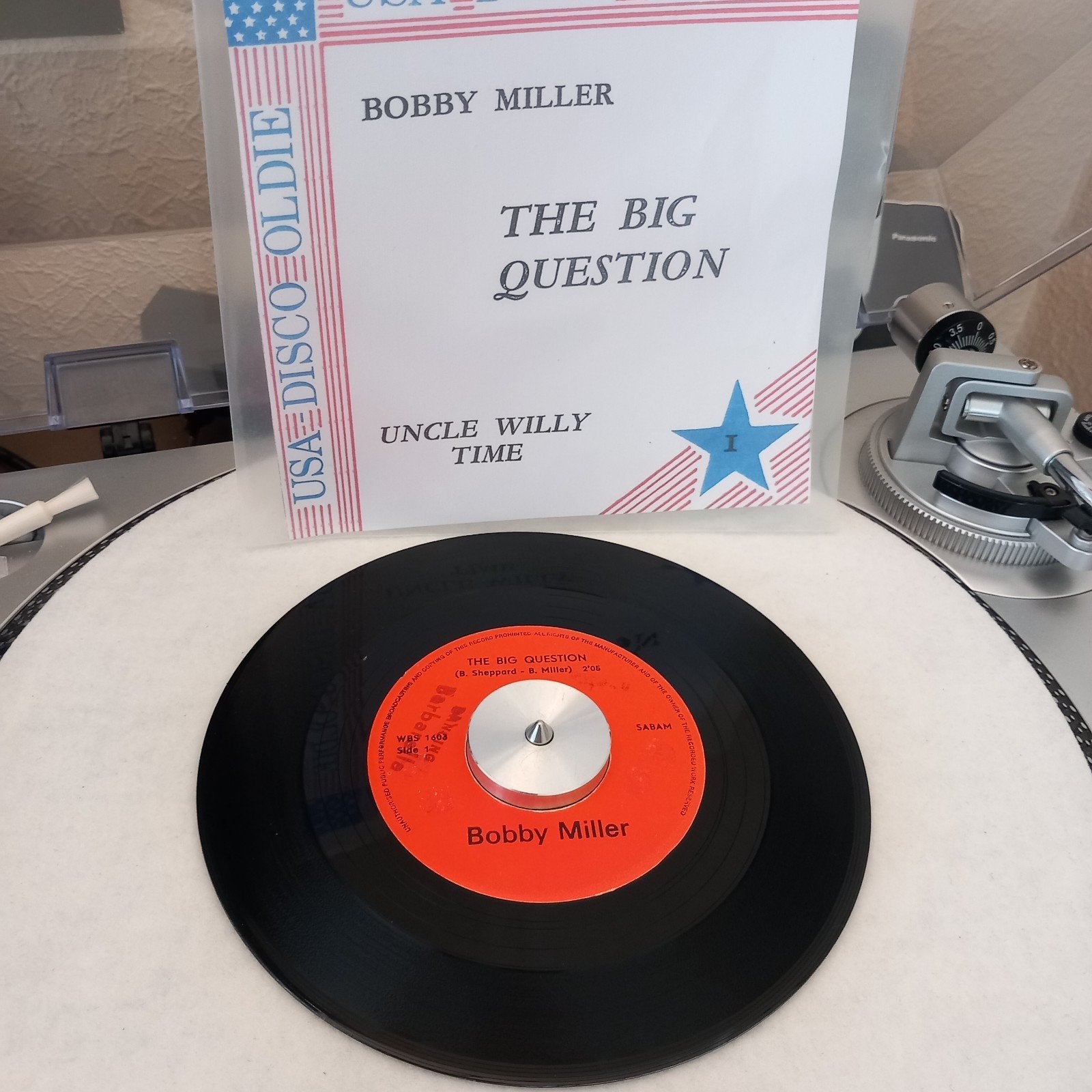 BOBBY MILLER. THE BIG QUESTION. POPCORN BELGIE 45T, Ophalen of Verzenden