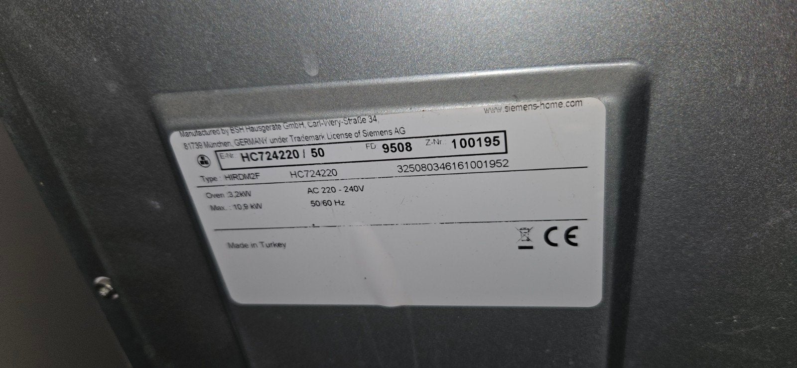 Cuisinière vitro Siemens, Electroménager, Enlèvement
