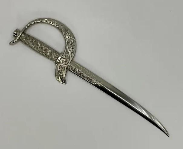 Verzilverde vintage briefopener Waterloo stijl, Ophalen of Verzenden