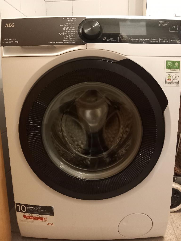 wasmachine AEG, 1200 à 1600 tours, 6 à 8 kg, Programme lavage à la main, Comme neuf