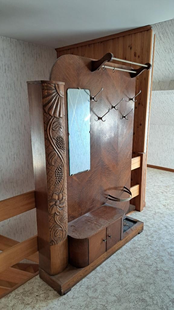 Vestiaire/porte manteaux art-déco, Antiquités & Art, Antiquités | Meubles | Armoires, Enlèvement