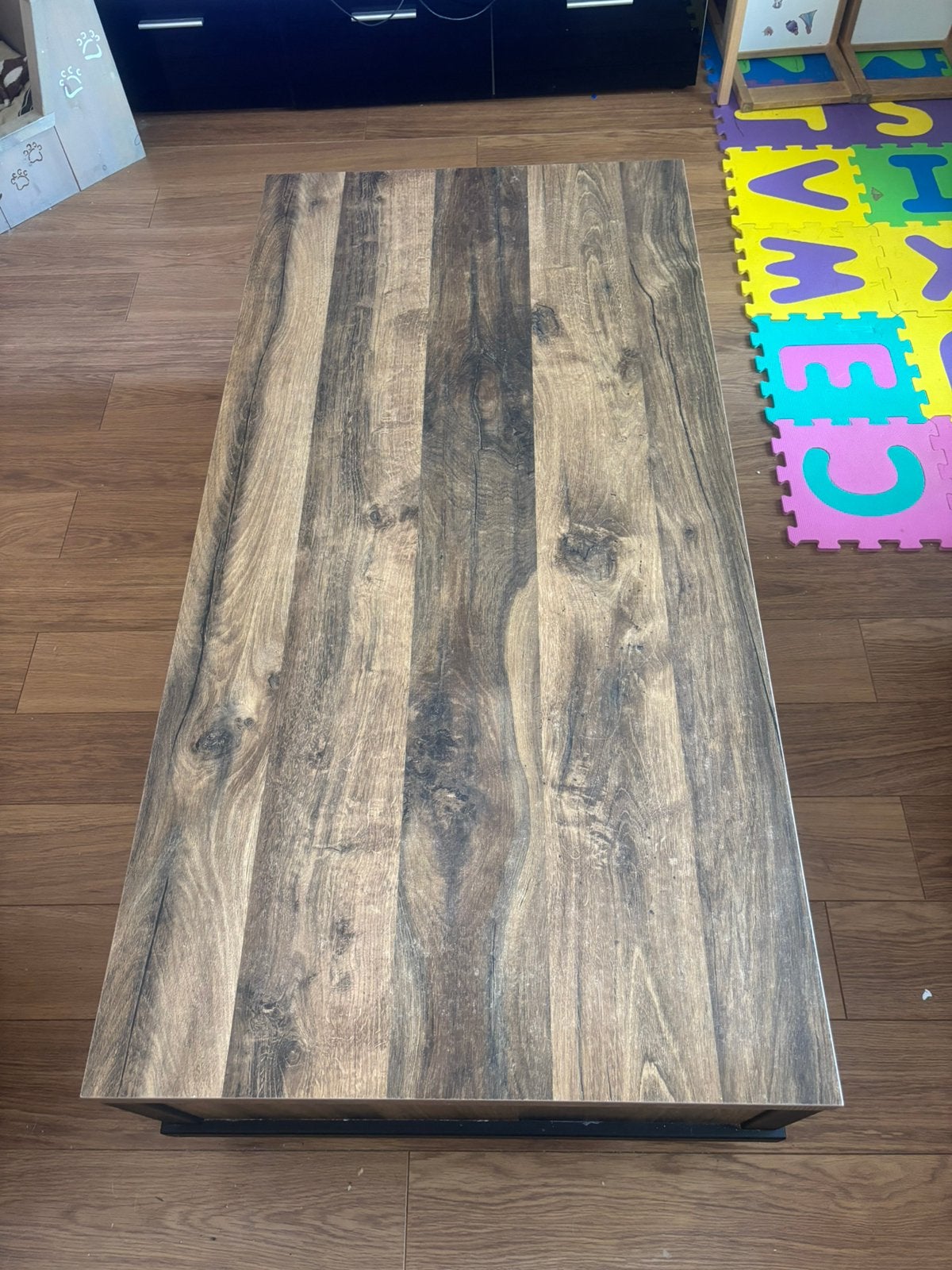 Salontafel hout en metaal, Ophalen, Gebruikt, 100 tot 150 cm, 50 tot 100 cm