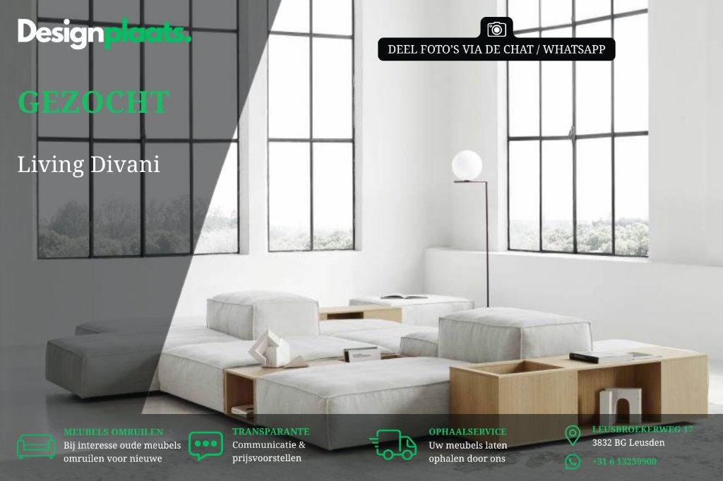 RECHERCHE : Canapé Living Divani — Achat immédiat, Enlèvement ou Envoi, Banc d'angle, Design Bankstellen Living Divani