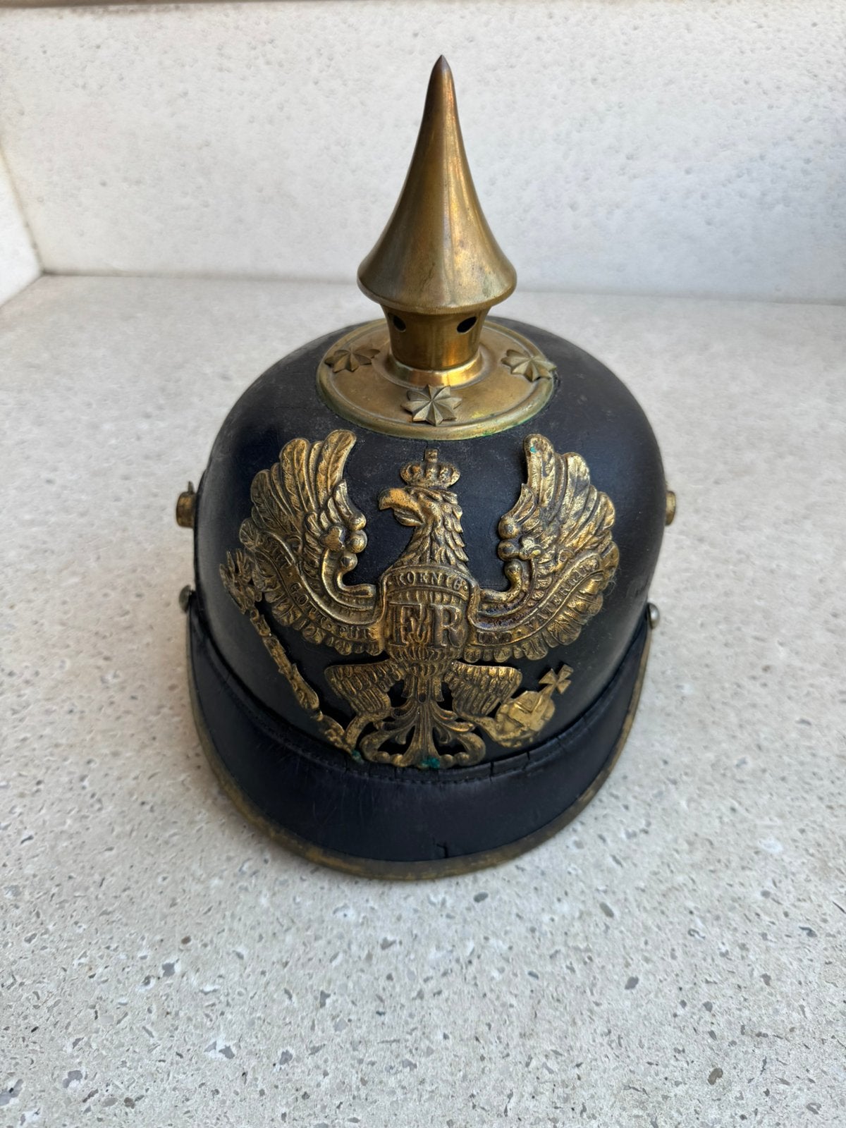 Wo1 Duitse pinhelm, Verzamelen, Ophalen of Verzenden