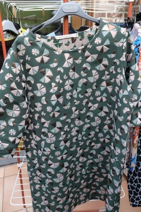Kleedje print groen goud Nathalie Vleeshouwer mt S (38-40), Kleding | Dames, Jurken, Nieuw, Maat 38/40 (M), Groen, Knielengte