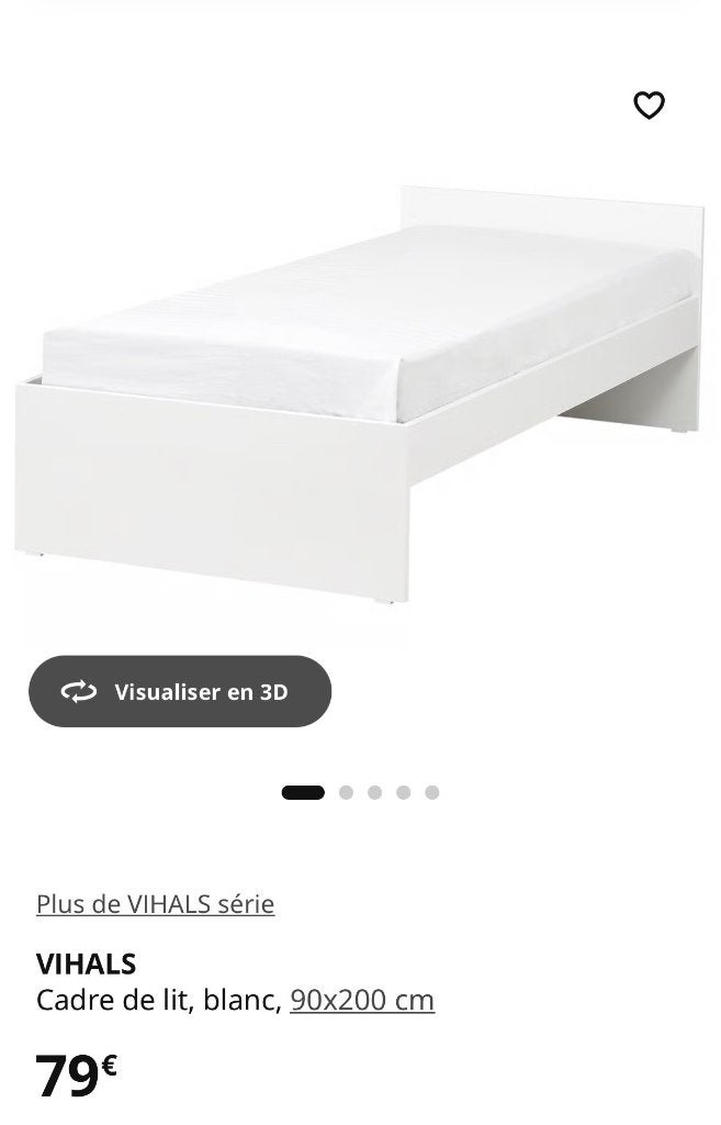 bed 1persoons, Ophalen, 90 cm, Eenpersoons, Wit