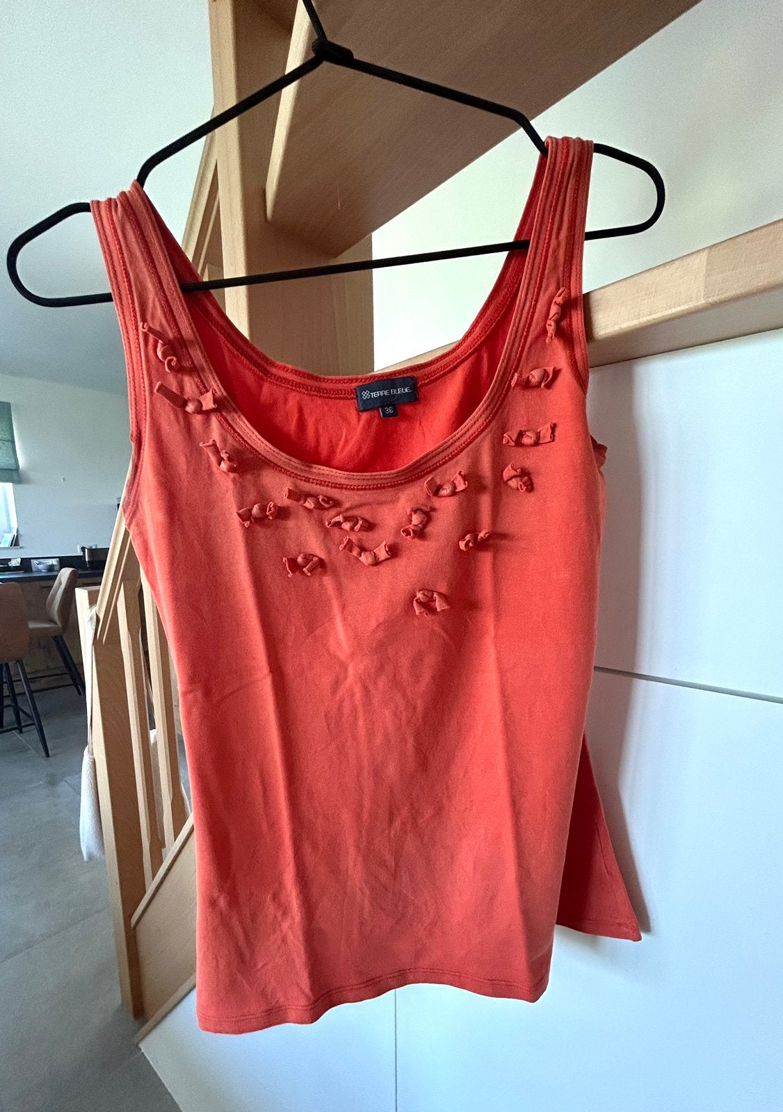 Top corail terre bleue taille 36, Kleding | Dames, Topjes, Ophalen of Verzenden, Zo goed als nieuw, Rood, Maat 36 (S)