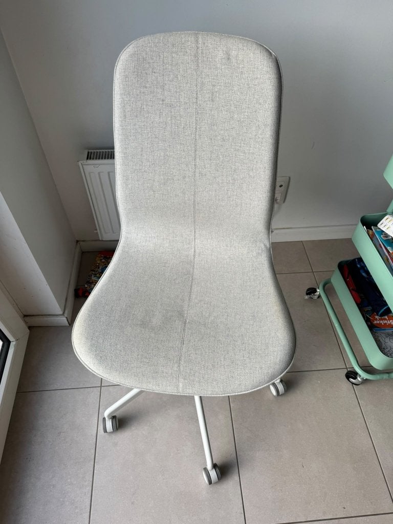 Chaise de bureau IKEA LÅNGFJÄLL (Beige / Blanc), Maison & Meubles, Beige, Comme neuf, Enlèvement, Chaise de bureau